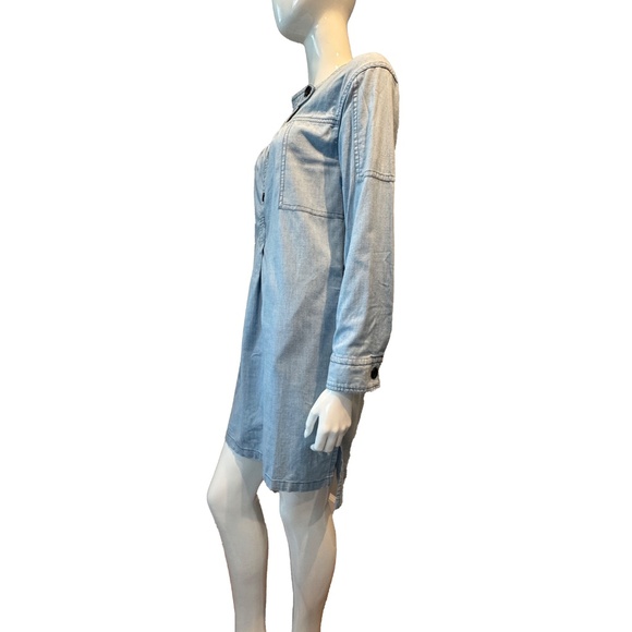 Isabel Marant Étoile Anise Denim Dress 34 S Blue Boho Relaxed Long Sleeve Cotton - Picture 3 of 11